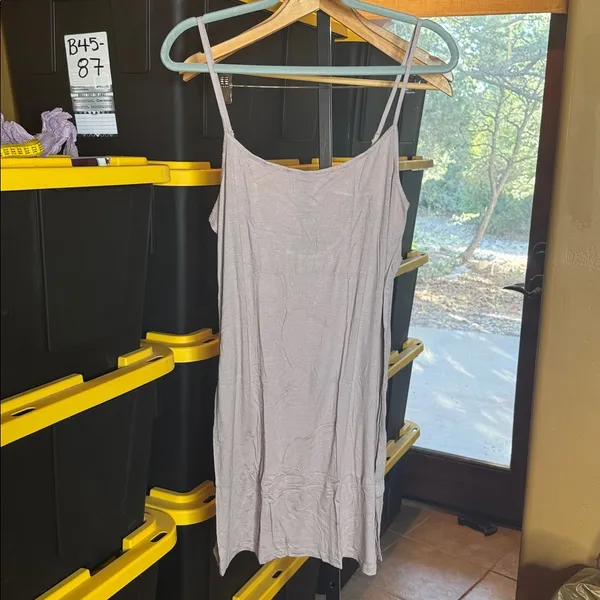 NIP Victoria’s Secret Taupe Ribbed Slip Dress Mini Chemise Size Large - Image 2