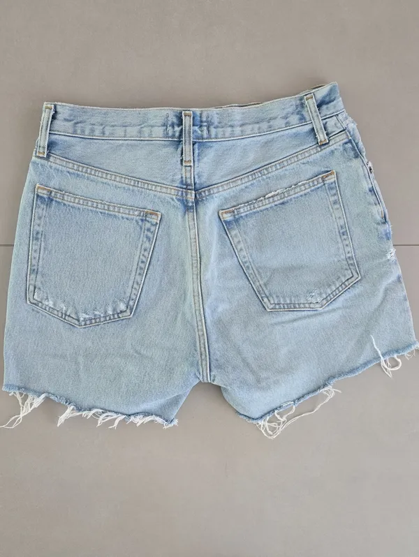 Agolde Light Blue Distressed Women's Denim Shorts Size 28 - Image 4