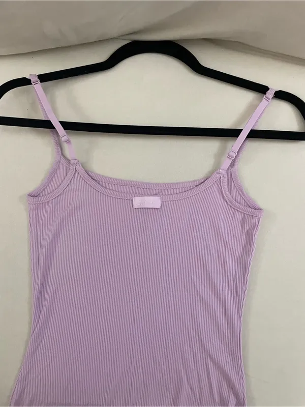 Skims Soft Lounge Long Slip Lilac Sleeveless Bodycon Maxi Dress Size S - Image 8