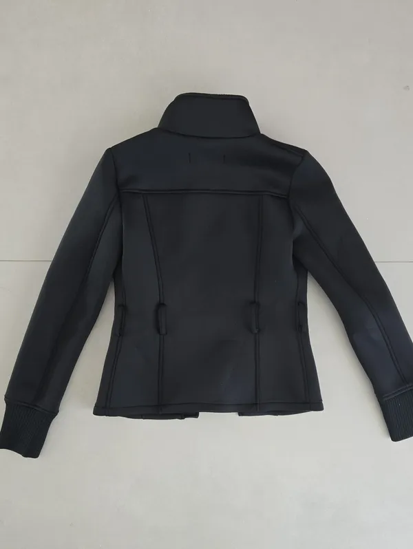 Zara Black Bomber Jacket with High Collar Size XS. - Image 4