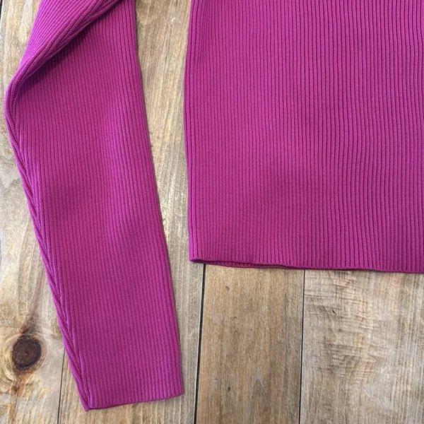 Sincerely Jules Square Neck Ribbed Pink Top Large NWT - Image 4