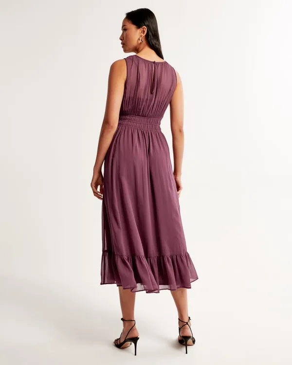 Abercrombie Easy High-Neck Midi Dress - Size Small TALL - Image 2