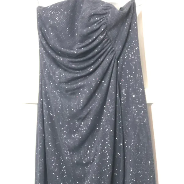 I.N. San Francisco Black M Strapless Shimmery Tulip Asymmetrical Dress Fit & Flare Night Out Shiny - Image 3