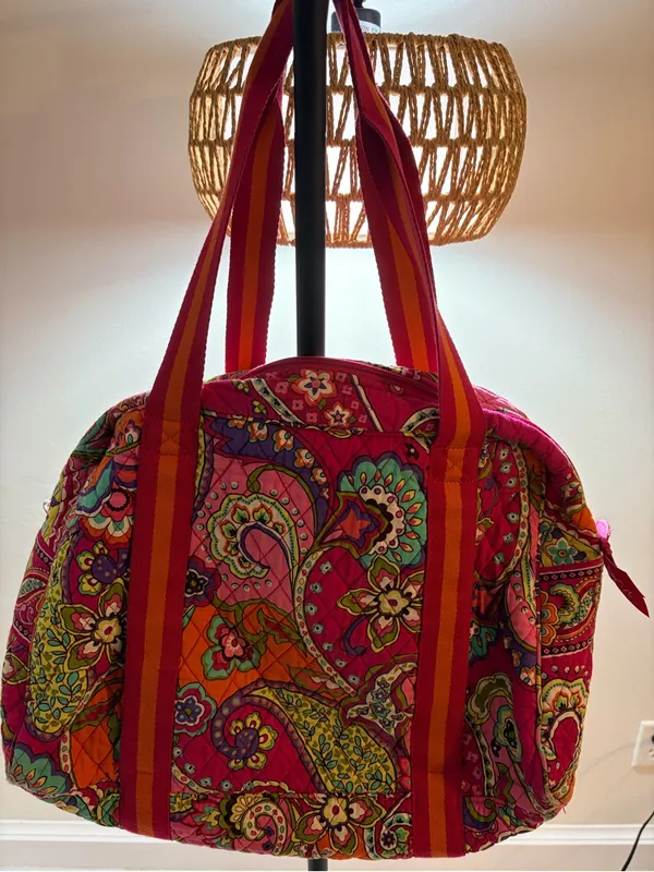 Vera Bradley Quilted Floral Weekender Bag in Magenta Pink - Image 2