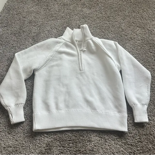 Aerie White Half-Zip Sweatshirt - Image 2