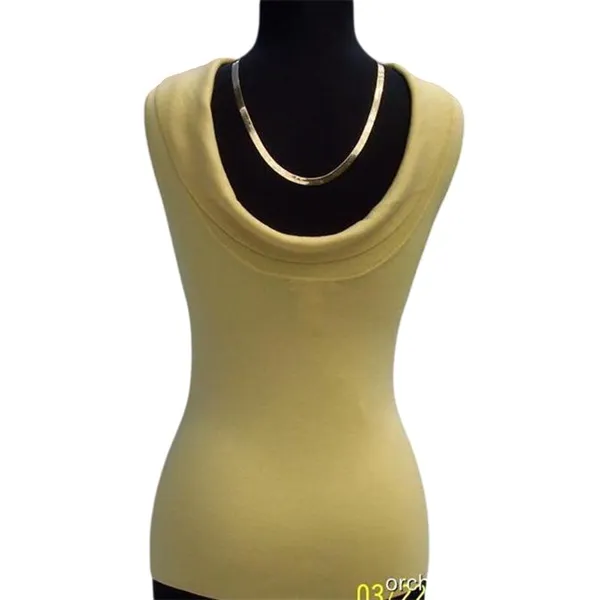 Cache Yellow Reversible Stretch Shawl Collar Top New Silk Nylon Knit $88 NWT - Image 3