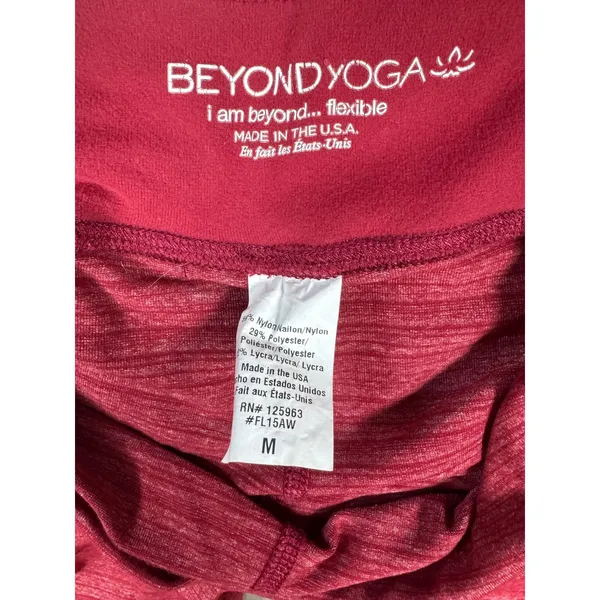 Beyond Yoga Spacedye Leggings Women M Red Heather Mid Rise 28" Made USA - Image 5