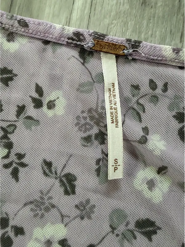 Free People Y2K Coquette Twosie for One Mesh Lilac Ditsy Floral Combo Tank small - Image 5