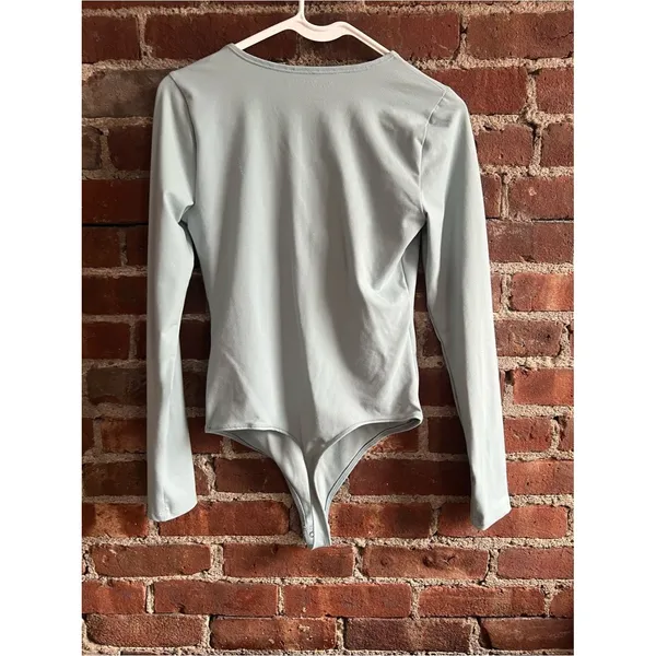 Abercrombie & Fitch Soft A&F Light Blue Wrap-Front Bodysuit Size S - Image 4