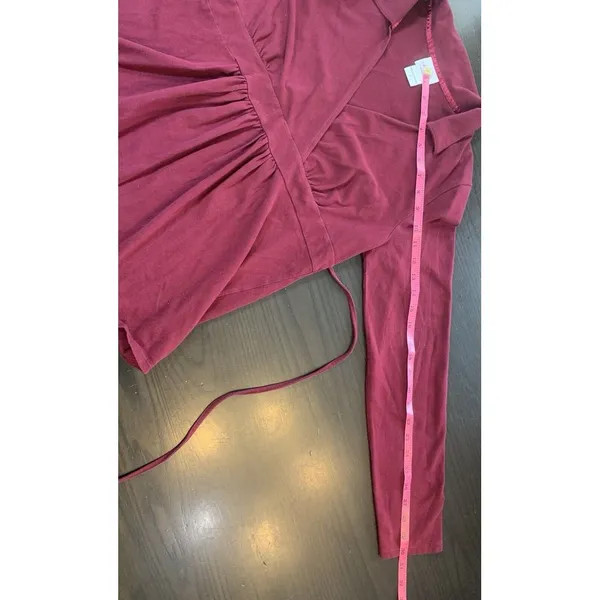 Oh Baby Motherhood Maternity Belted Empire Top Large 3/4 Sleeve‎ V Neck Stretch - Image 11