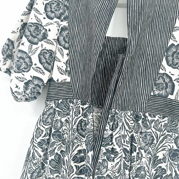 BloomingPrint Anthropologie Adrienne Floral Mixed Print Flounced Midi Dress 10‎ - Image 12