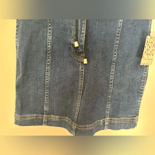 Free People Denim Lace Up Mini Skirt Blue Women’s Size 0 NWT - Image 6