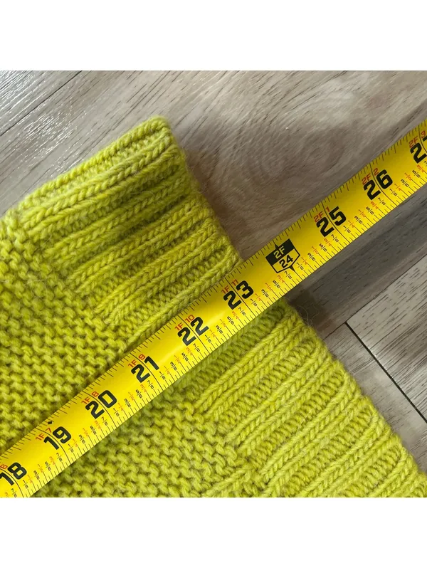 Banana Republic Women’s Chunky Knit Turtleneck Sweater M Chartreuse Merino Wool - Image 6