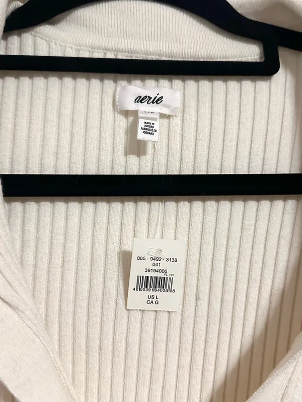 Aerie Gotta Jet! Polo Sweater Cardigan Large NWT - Image 6