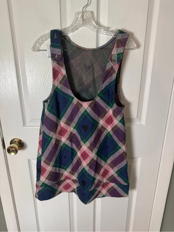 Free People Carven Plaid Mini Dress in Berry Combo S - Image 4