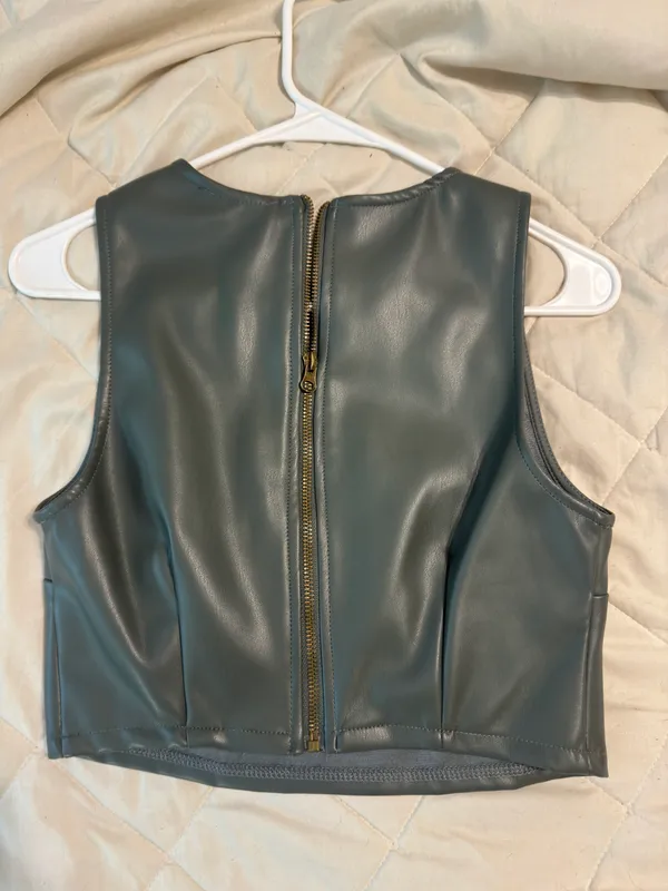Faux Leather Crop Top - Image 4