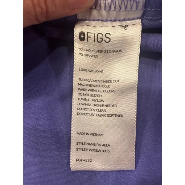 FIGS Rafaela Caspain Blue Mandarin Collar Scrub Top - XS - Image 9