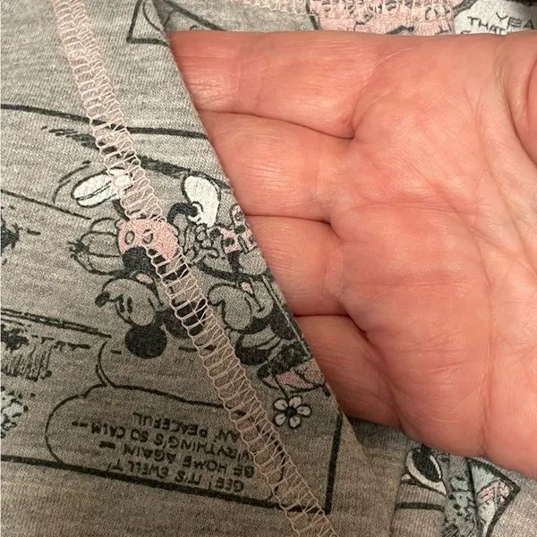 Disney Sleepwear Mickey‎ & Minnie Grey & Pink Sweatpants Women’s Size Large - Image 5