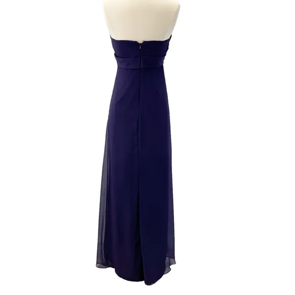 Vineyard‎ Collection Women 4 Bridesmaid Dress Strapless Purple Twist Chiffon - Image 3