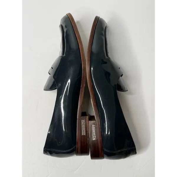 Louise et Cie Patent Leather Loafers Size 7M Blue Preppy Nerdy Glossy Slip On - Image 4