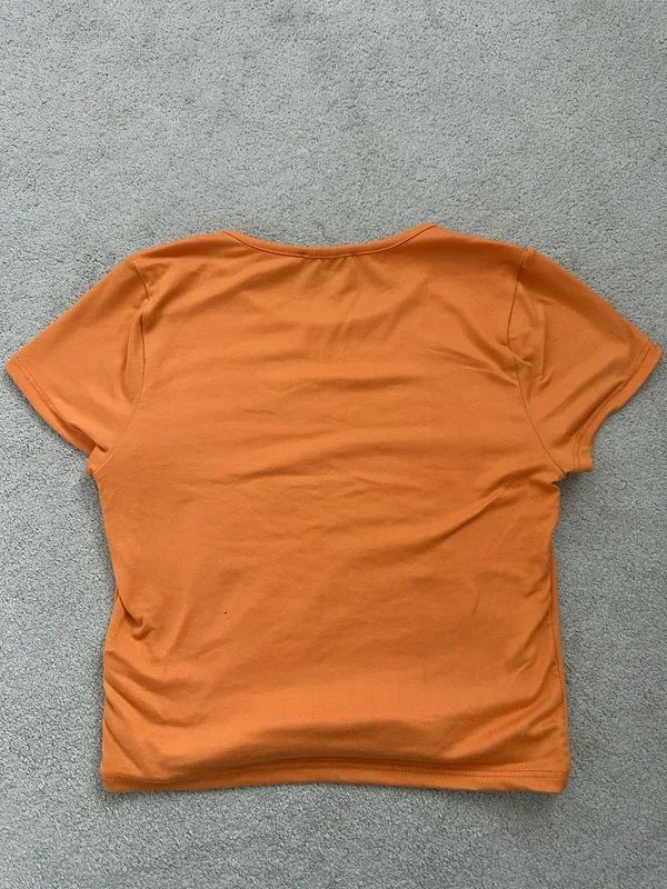 Sincerely Jules Bright Orange Crop Top - Image 6