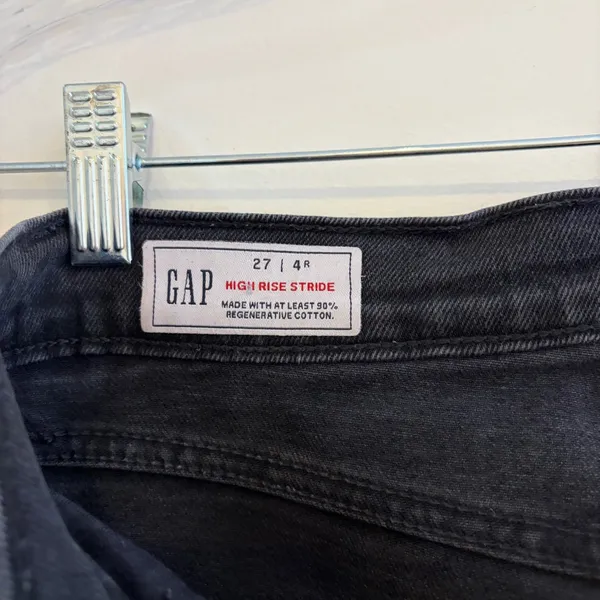 Gap High Rise Stride Black Leg Women's Jeans Black 27W - Image 8