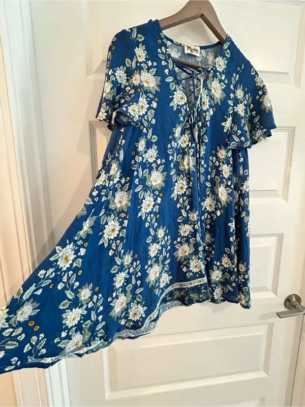 Show Me Your Mumu Rancho Vista Tunic Dress Blue White Size XS - Image 5