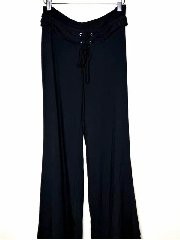 Princess Polly Raymonde Pants 6 Black Minimalist Linen Soft Girl Trendy Chic - Image 3