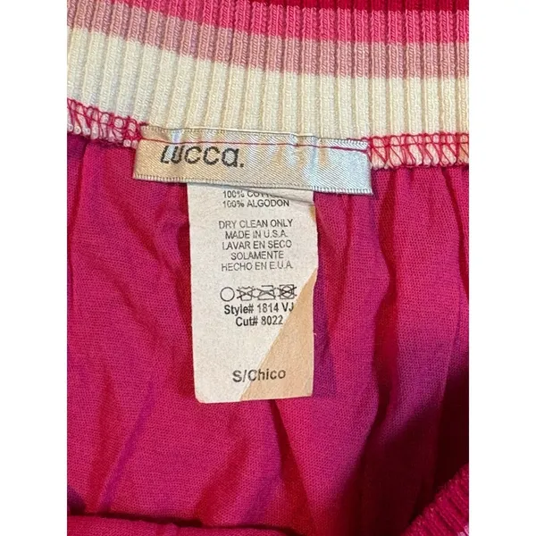Lucca Couture Tube Top Womens S Pink Striped‎ Strapless Y2K Cotton Ribbed Trim Festival - Image 7