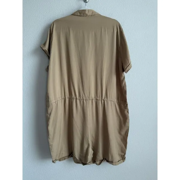 Umgee Women's‎ Taupe Button Drawstring Waist Cuffed Hem Romper Plus Size XL NEW - Image 10
