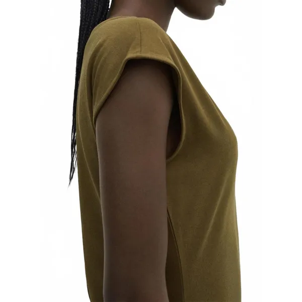 Mango V-Neck Cotton Dress Khaki Green NWT Size 2/XS - Image 8