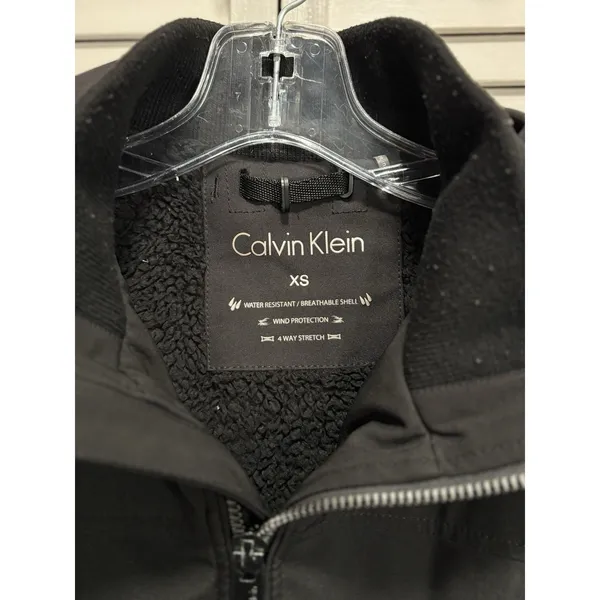 Calvin Klein Faux Fur Hood‎ Jacket Zip Up Size Sm Pockets Lined Water Resistant - Image 2