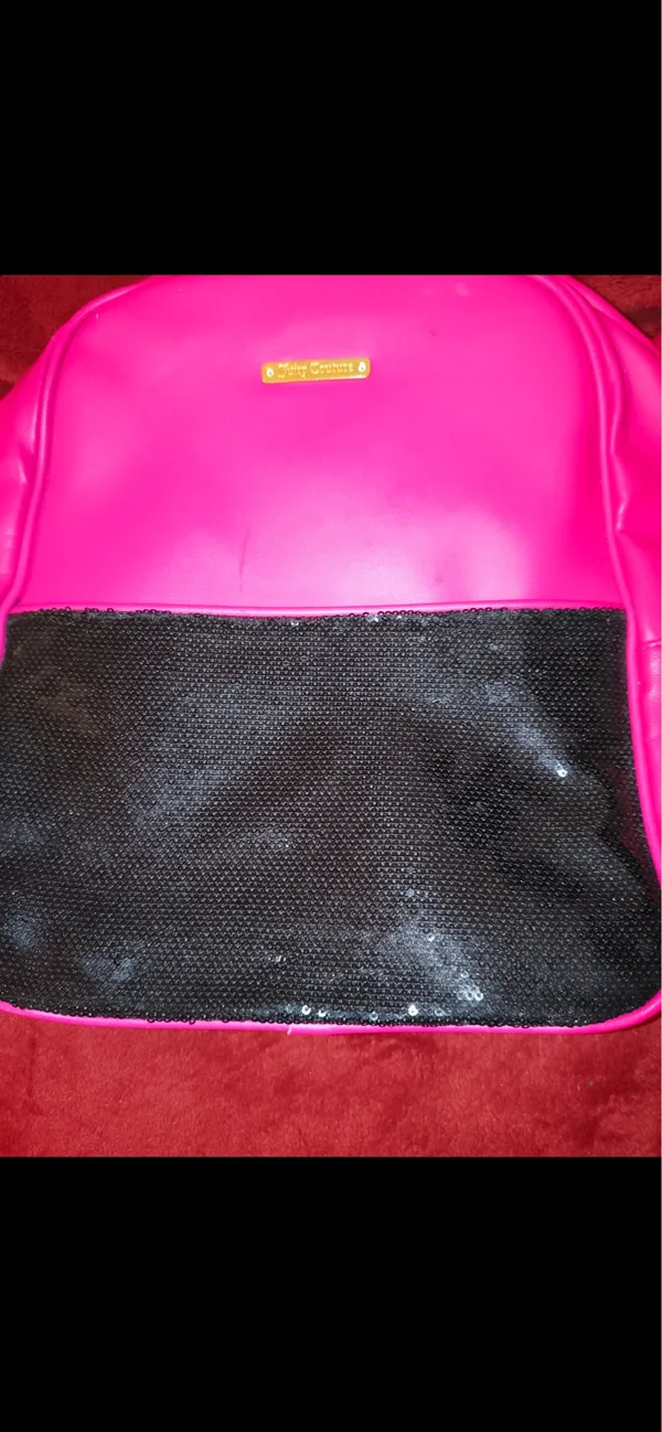 Juicy Couture Hot Pink & Black Faux Leather Backpack Sequence - Image 7
