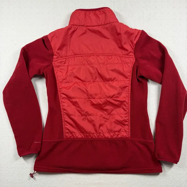 Columbia Women’s Red Fleece Hybrid Jacket Small Full Zip Insulated Outdoor - Image 5