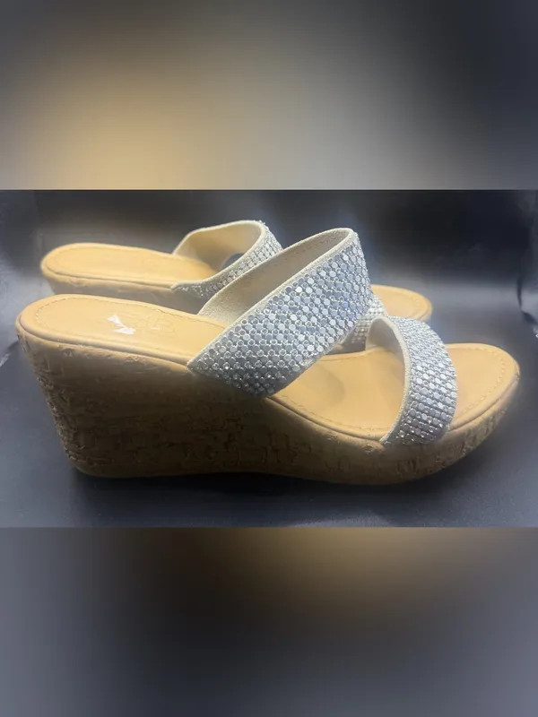 FAB Made in Italy Rhinestone Wedge Sandals - Image 5