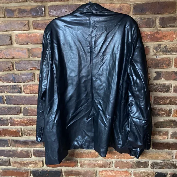 New NWOT Mark Alan Black Faux Leather Open Front Jacket Coat Women's Size 1X - Image 6