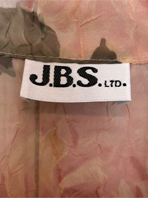 J.B.S. Sheer Floral Button-Down Shirt in Peach, Pink and Green - Image 7