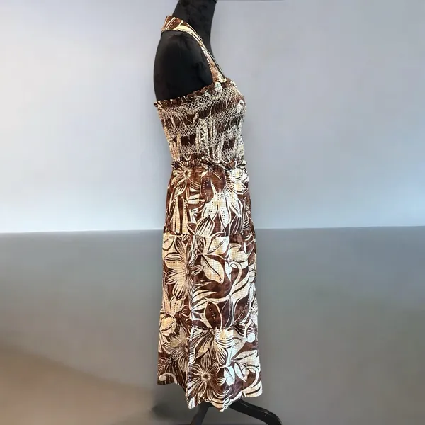 Sam Edelman Jennie Halter Dress Postcard Paradise Sorrel Horse Brown Floral‎ M - Image 5