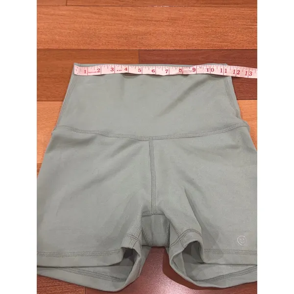 Gilly Hicks Biker Shorts Womens‎ Sage Green High Waisted Smiley Logo Small - Image 5