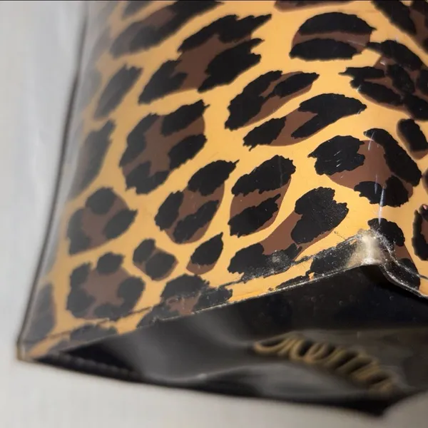 Bloomingdale’S Cheetah Print Patent Leather Mini Tote Bag Preloved - Image 7