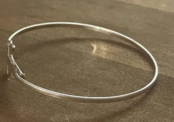 Sterling silver sideways cross bangle bracelet - Image 5