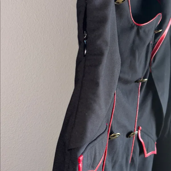 Punk Rave Red and Black Military Dress Size‎ Medium - Image 5