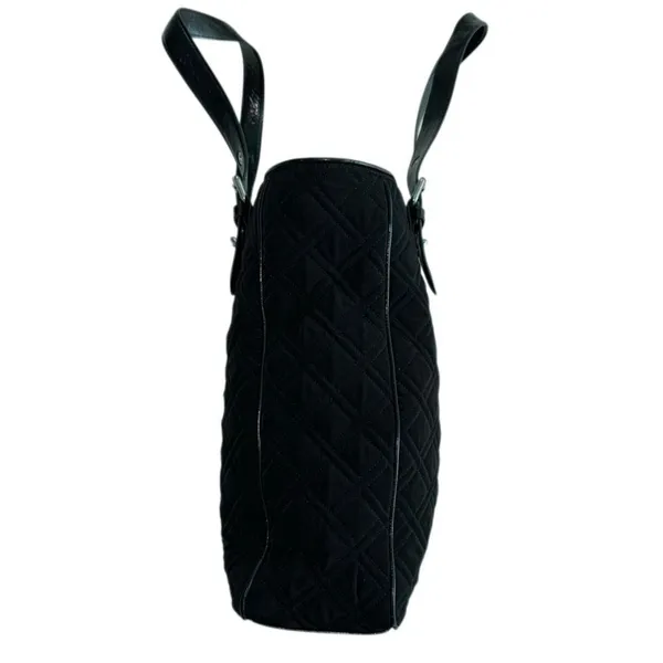Vera Bradley Black Quilted Zippered Rectangular Bag / Commuter Tote /  Purse - Image 6