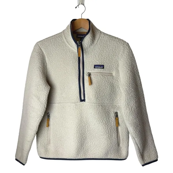 Patagonia Retro Pile Marsupial Pullover Women Small Ivory Fleece Gorpcore - Image 2