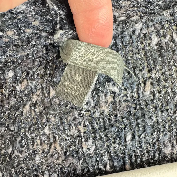 J. Jill Gray Speckled Long Sleeve‎ V-Neck Cotton Knit Button Front Cardigan Sz M - Image 4