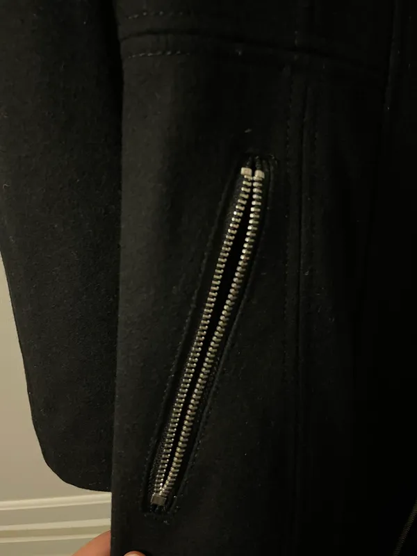 Glen Plaid Detail Skirt Wool Blend Coat - Image 7