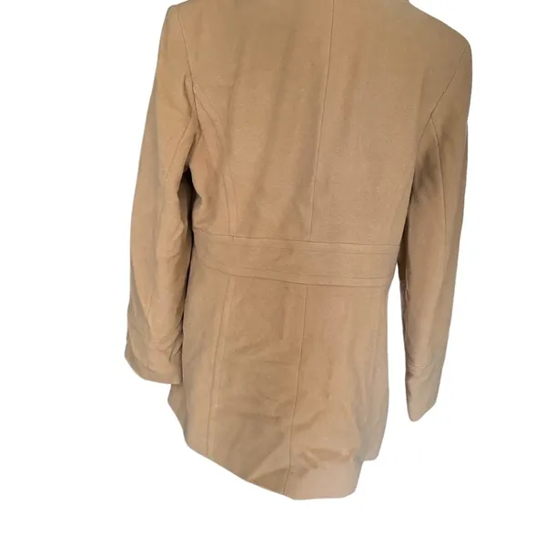 Gallery Camel Tan Color Wool Blend Pea Coat Size M Fall Winter - Image 3