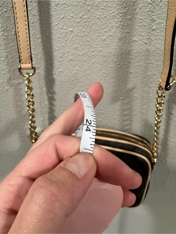 Michael Kors Brown Monogram Crossbody with Tan Trim - Image 13