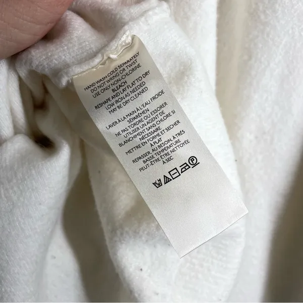 Free People Luna Pullover Oversized Sweater size L Ivory Slouchy Crewneck - Image 15