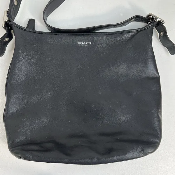 Coach Medium Shoulder Bag Legacy Penny Hobo 19889 Silver Hardware Black Leather - Image 3